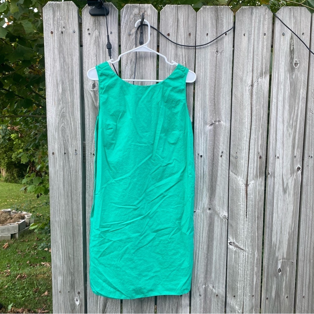 Summer Preppy Twist Back GAP Shift Dress Womens 12 Green
